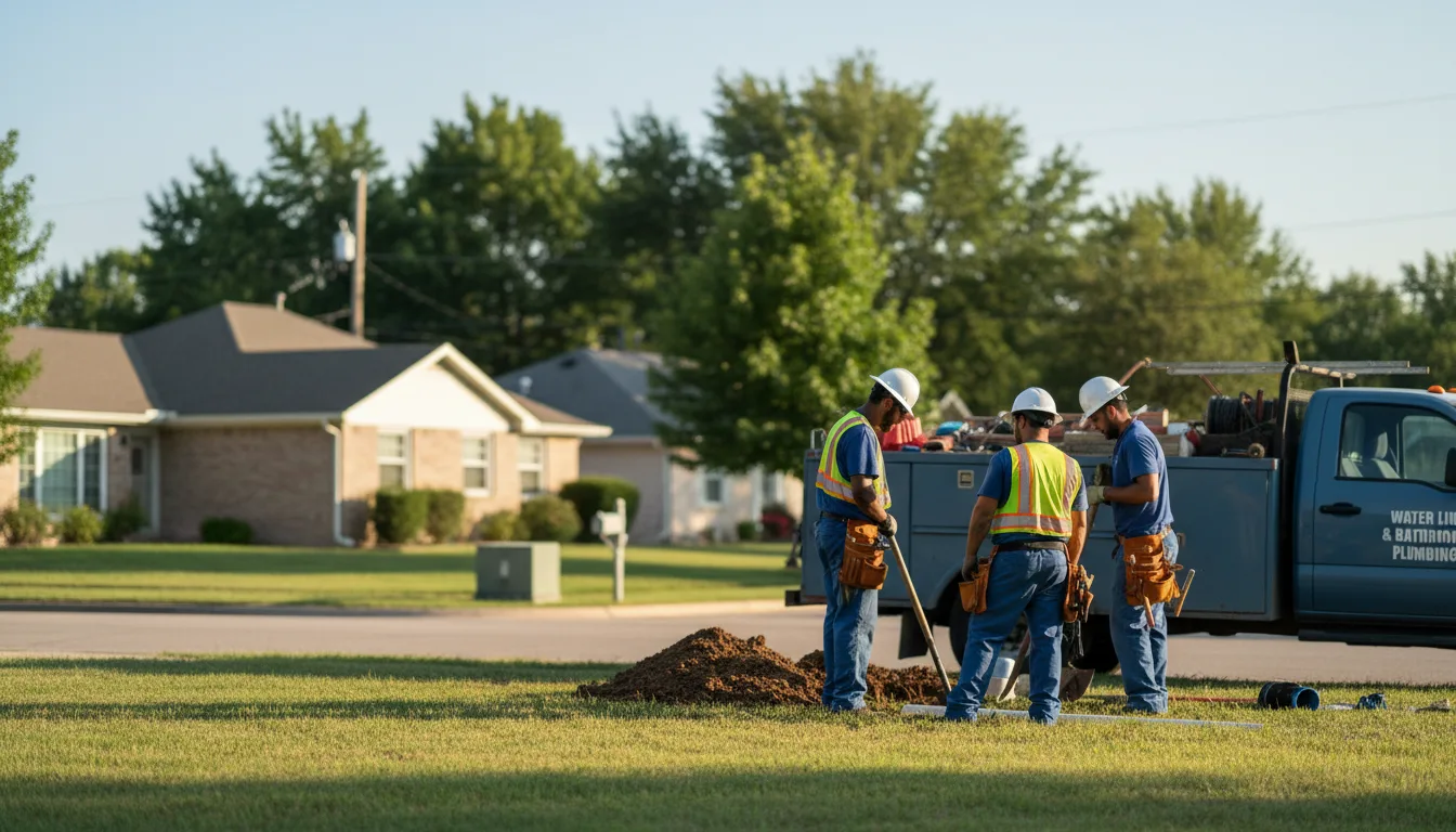 Residential water line and bathroom plumbing service in Blooming Grove, TX